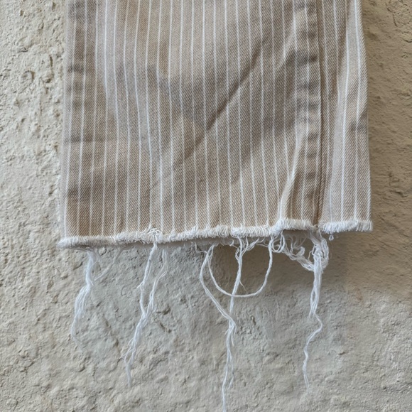 Frame Le Jane Crop Striped Straight Leg High Rise Sand 26 - Picture 8 of 9